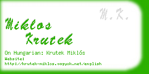 miklos krutek business card